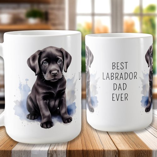 Black LABRADOR DAD Dog Lover Cute Puppy Coffee Mug
