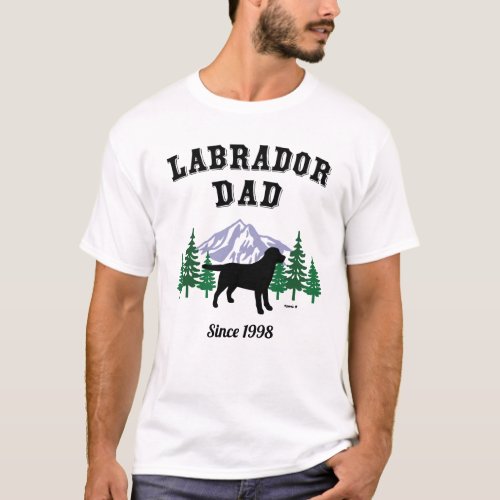 Black Labrador Dad Evergreen T_Shirt