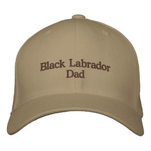 Black Labrador Dad Text Embroidered Baseball Hat