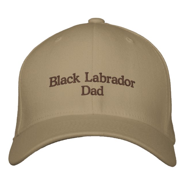 Black Labrador Dad Text Embroidered Baseball Hat (Front)