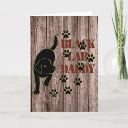 Black Labrador Daddy Paw Prints Card