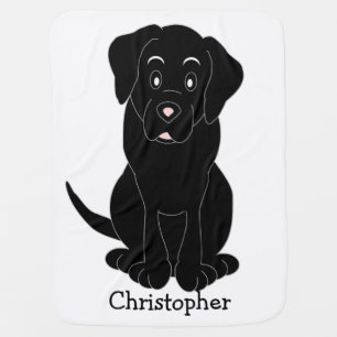 Black Labrador Design Just Add Name Swaddle Blanket