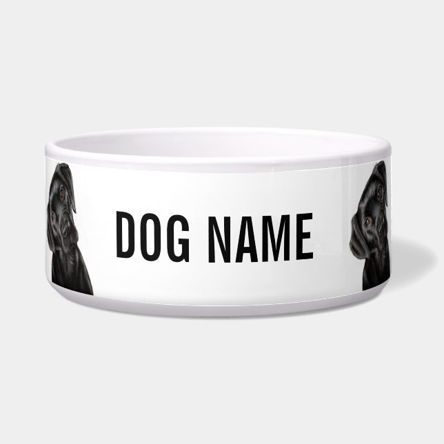 Black Labrador Dog Bowl (Front)