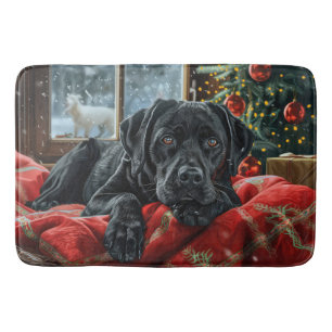 Black Labrador Dog Christmas Festive Bath Mat