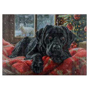 Black Labrador Dog Christmas Festive Cutting Board