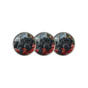 Black Labrador Dog Christmas Festive Golf Ball Marker