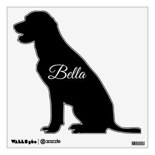 Black labrador dog custom pet name wall decal