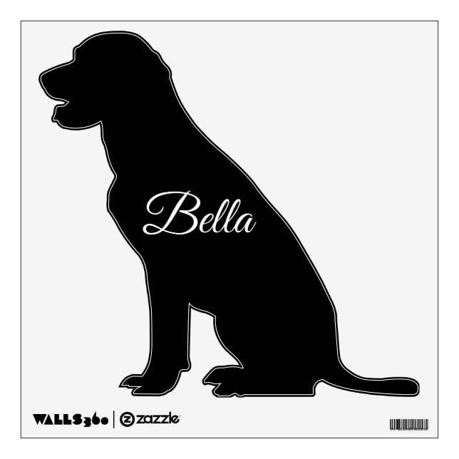 Black labrador dog custom pet name wall decal (Front)