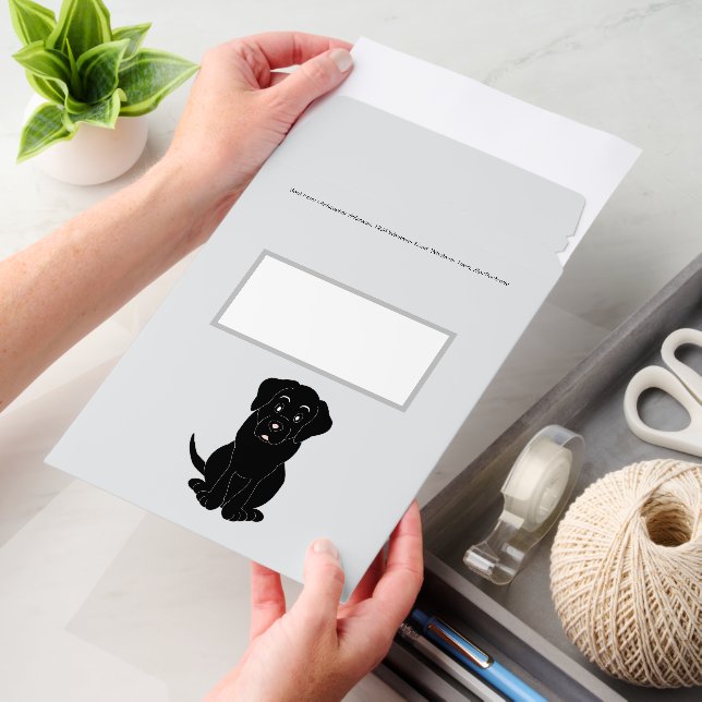 Black Labrador Dog Design Any Colour Background Envelope Mailers (Desk)