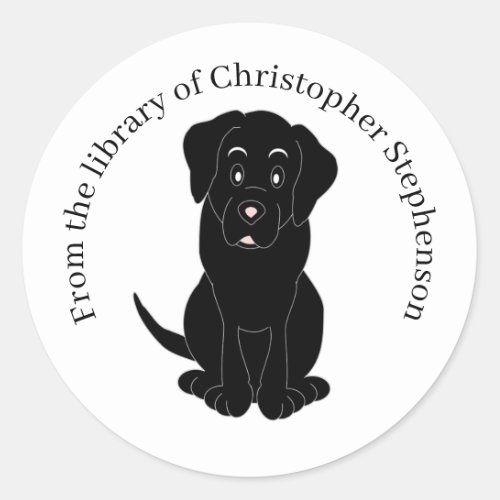 Black Labrador Dog Design Bookplate