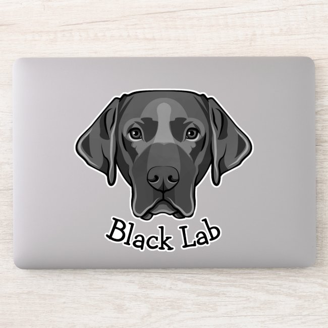 Black Labrador Dog Design Contour Sticker