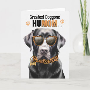 Black Labrador Dog Greatest HuMOM Mother's Day Holiday Card