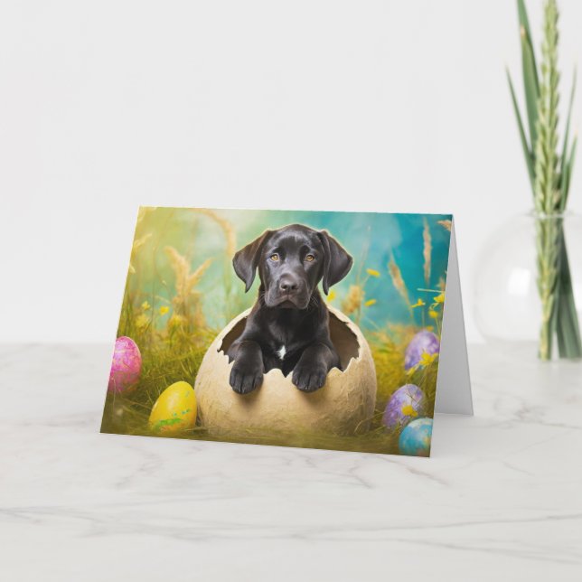 Black Labrador dog Holiday Card (Front)
