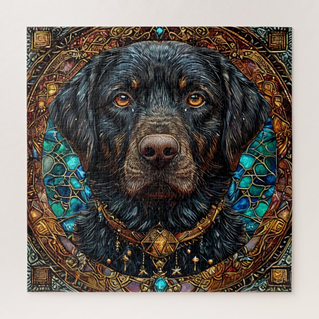 Black labrador dog jigsaw puzzle (Vertical)