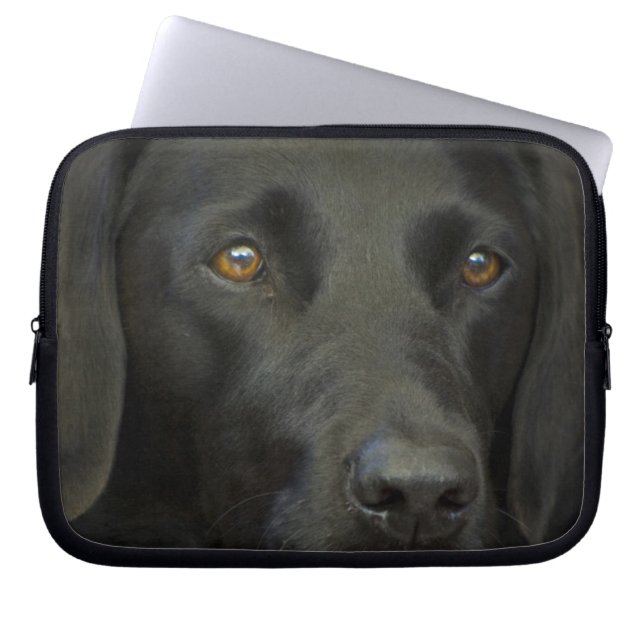 Black Labrador Dog Laptop Sleeve (Front)