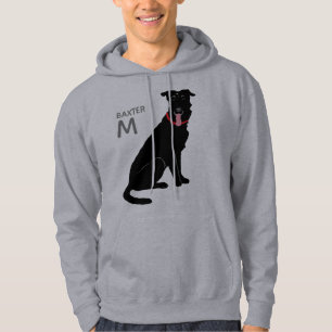 Black Labrador Dog Monogram Name Initial Hoodie