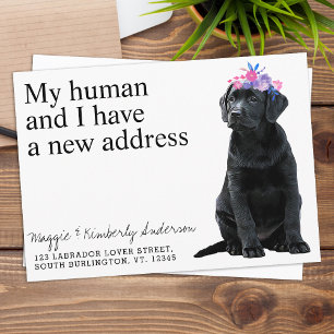 Black Labrador Dog Moving Announcement