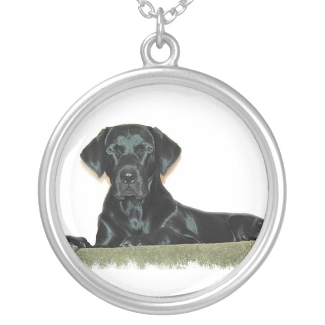 Black Labrador Dog Necklace (Front)
