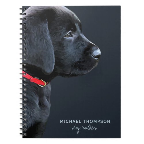 Black Labrador Dog Pet Business Dog Walker Notebook