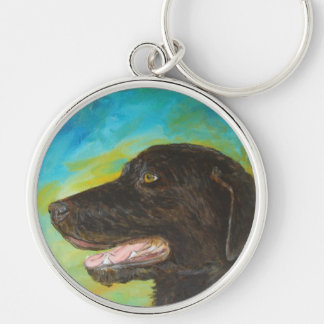 Black Labrador Dog Pet Portrait Keychain