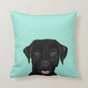 Black Labrador Dog Pillow - cute black lab