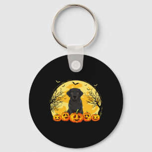 Black Labrador Dog Pumpkins Halloween Costume Men Keychain