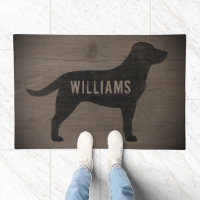 Black Labrador Dog Silhouette Rustic Style