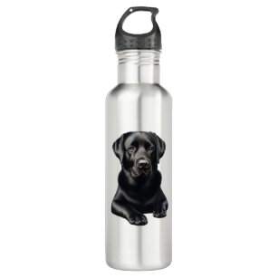 Black Labrador Dog Stainless Steel Water Bottle
