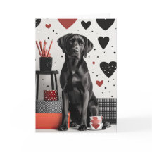 Black Labrador Dog Valentine Card