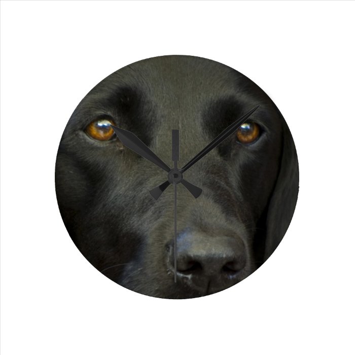 Black Labrador Dog Wall Clocks