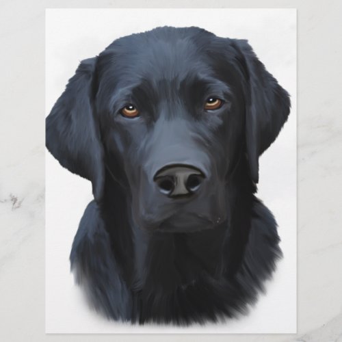 Black Labrador Dog Water Color Art Painting