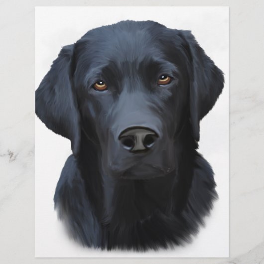 Black Labrador Dog Water Color Art Painting (Front)