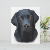 Black Labrador Dog Water Color Art Painting (Standing Front)