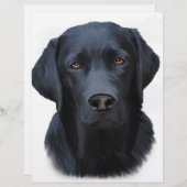 Black Labrador Dog Water Color Art Painting (Front/Back)