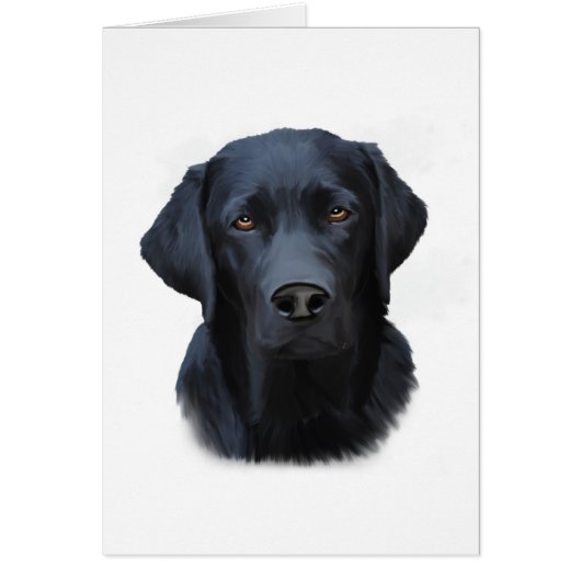 Black Labrador Dog Water Color Art Painting (Front)