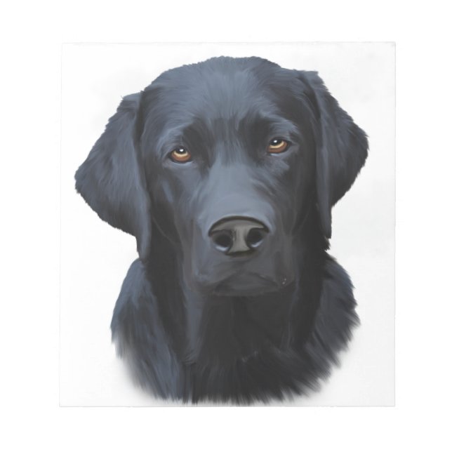 Black Labrador Dog Water Color Art Painting Notepad (Front)