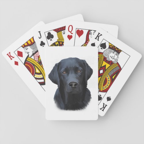 Black Labrador Dog Water Color Art Painting Poker Cards