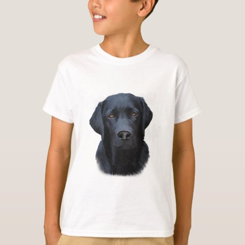 Black Labrador Dog Water Color Art Painting T_Shirt