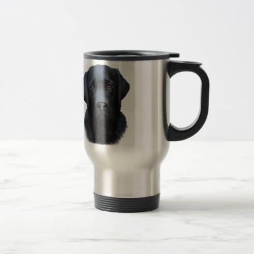 Black Labrador Dog Water Color Art Painting Travel Mug