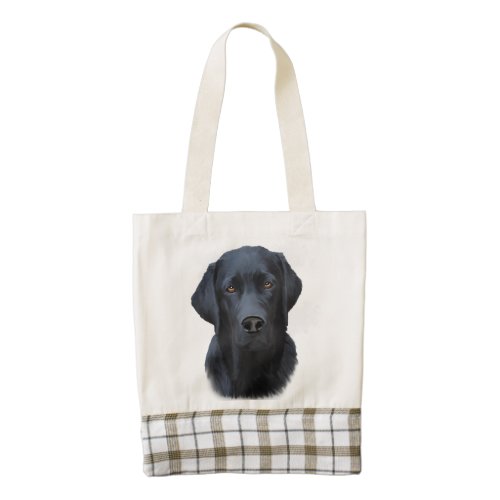 Black Labrador Dog Water Color Art Painting Zazzle HEART Tote Bag