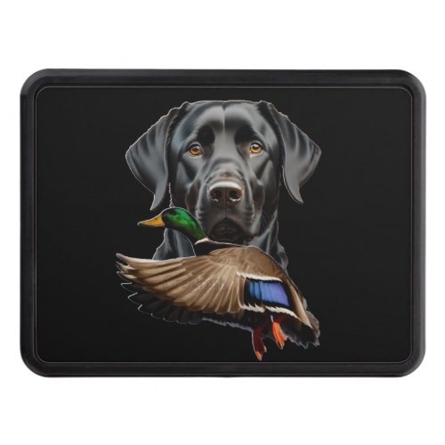 Black Labrador Duck Hunting Hitch Cover