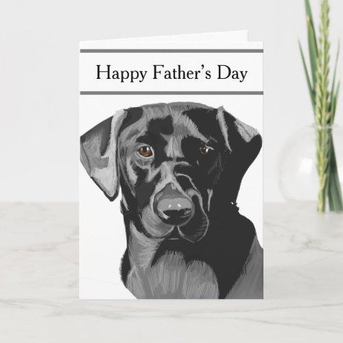 Black Labrador Editable Fathers Day Card