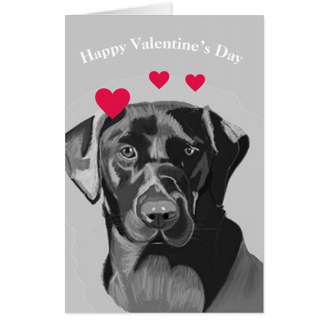 Black Labrador Editable Giant Valentine’s    Card (Front)