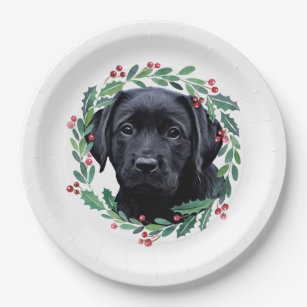 dog christmas plates