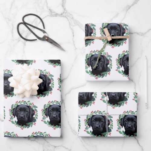 Black Labrador Elegant Dog Christmas Wrapping Paper Sheets