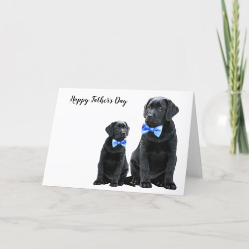 Black Labrador Fathers Day _ Cute Dog Dad Puppy Card