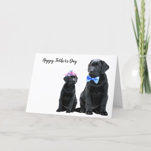 Black Labrador Fathers Day _ Cute Puppy Dog Dad Card
