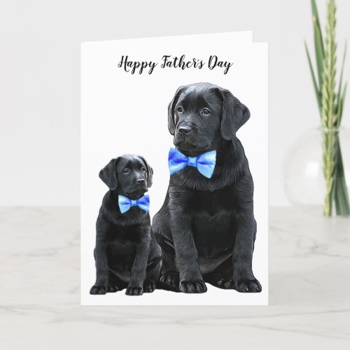 Black Labrador Fathers Day Puppy _ Cute Dog Dad Card
