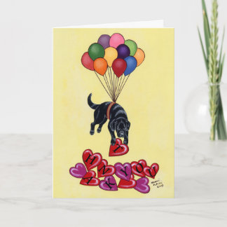 Black Labrador Floating Thank You Card