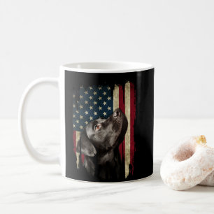 Black Labrador Gift USA Flag Lab Owner Duck Hunter Coffee Mug